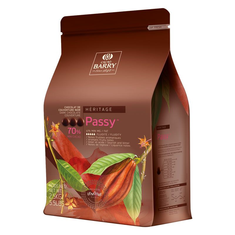 Chocolat de Couverture Noir Passy 70% 2,5 Kg