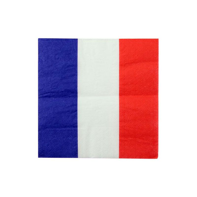 50 Serviettes de table bleu blanc rouge