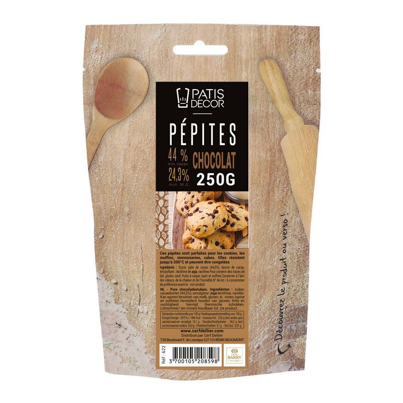 Pépites de chocolat noir Barry 250 g - Patisdécor