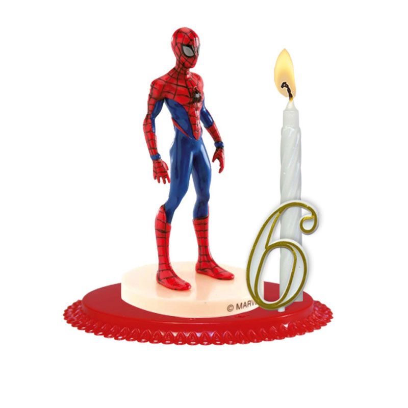 4 bougies d'anniversaire Spiderman™ - Objet de décoration de fête