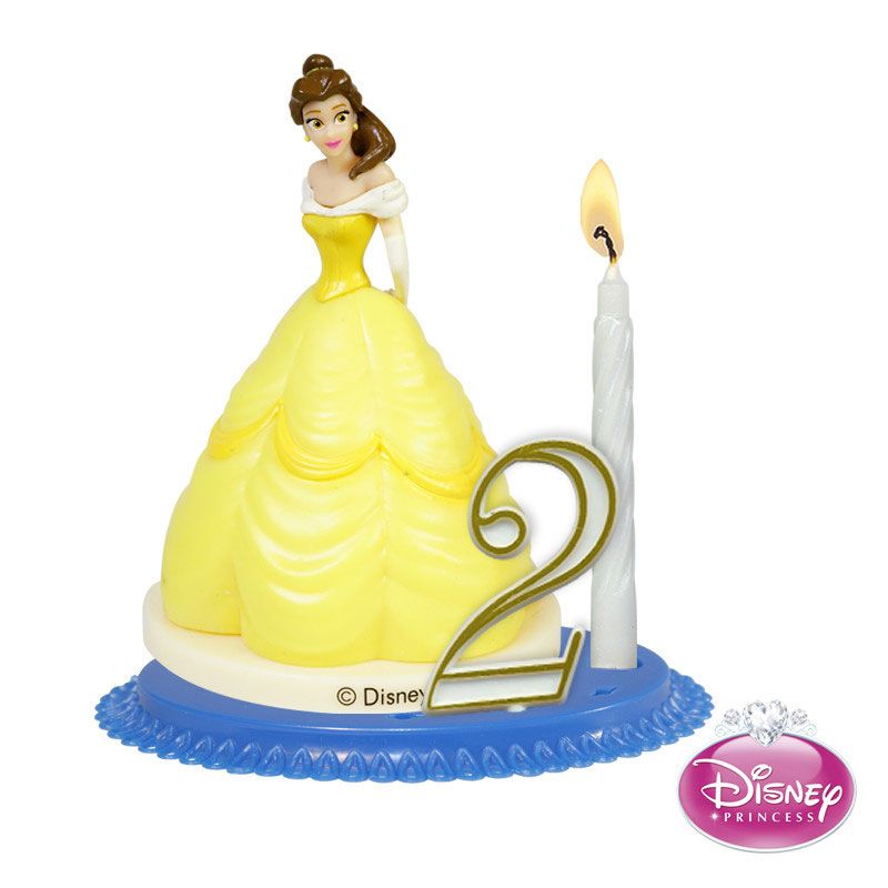 Gâteau anniversaire Princesse Disney : bougie + chiffres + figurine