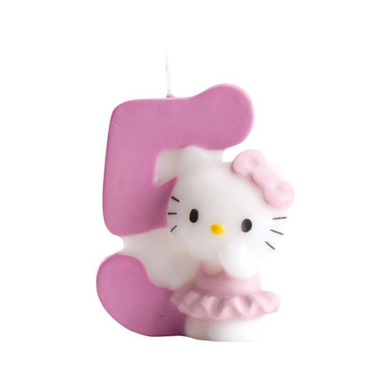 Bougie Hello Kitty chiffre 5