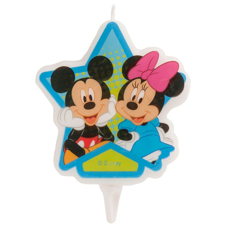Bougie anniversaire Minnie et Mickey 7,5 cm
