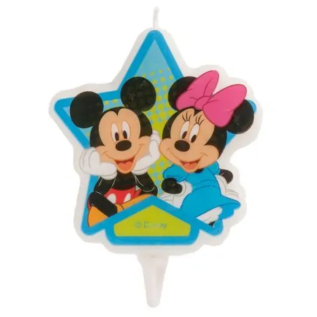 Bougie anniversaire Minnie et Mickey 7,5 cm