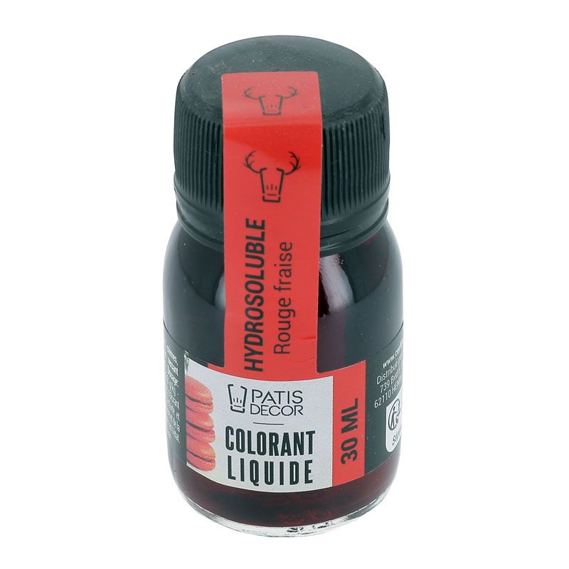 COLORANT ALIMENTAIRE HYDROSOLUBLE ROUGE FRAISE 30ML S/CDE