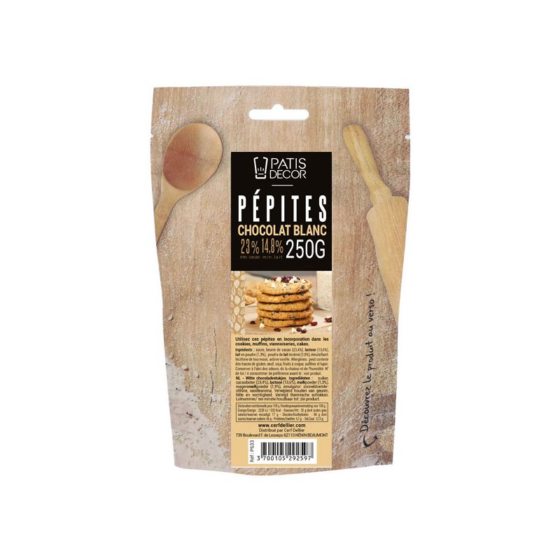 Pépites de chocolat blanc Patisdécor 250 g