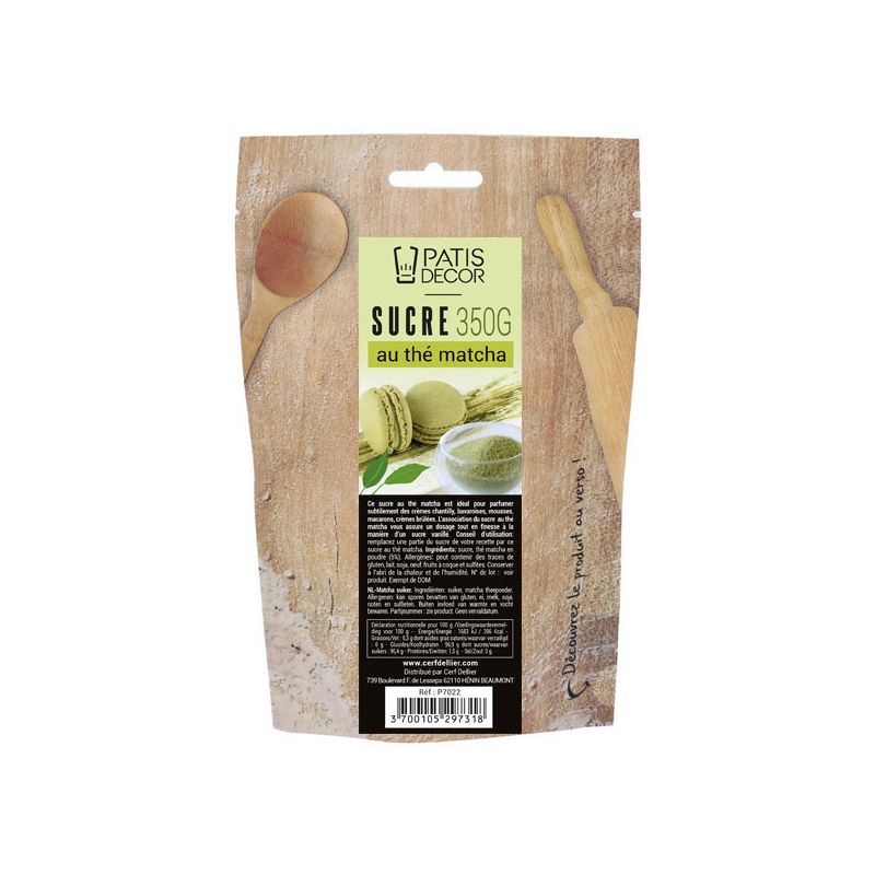 Sucre au thé matcha Patisdécor 350 g