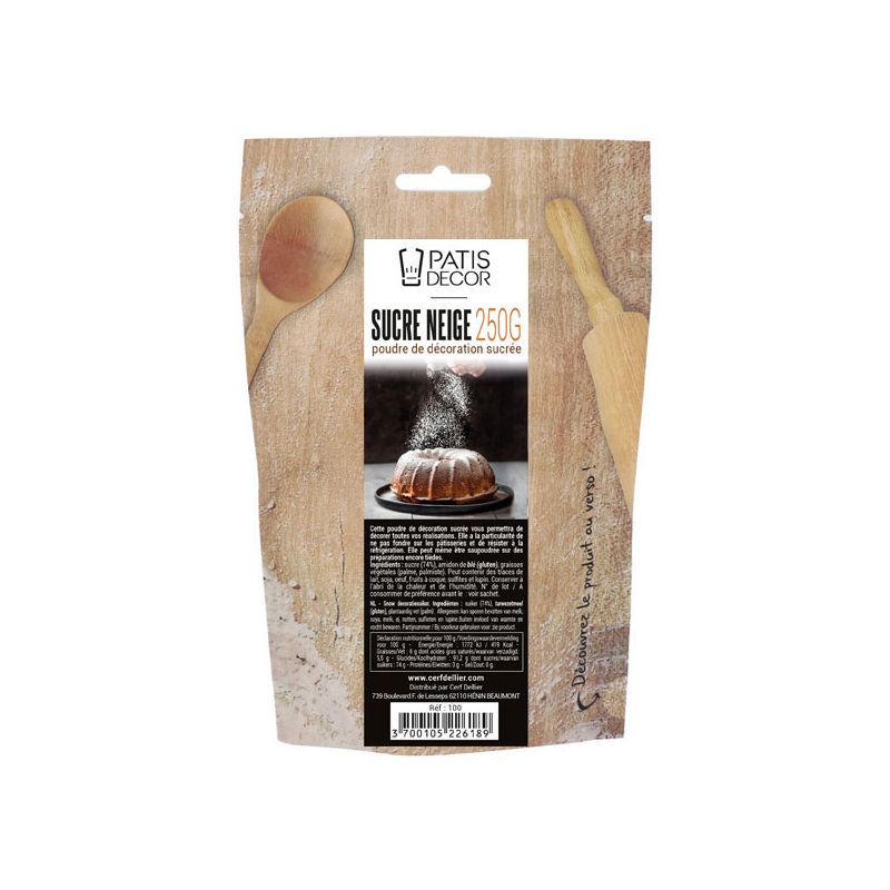 Sucre glace spécial décor neige 250 g - Patisdécor