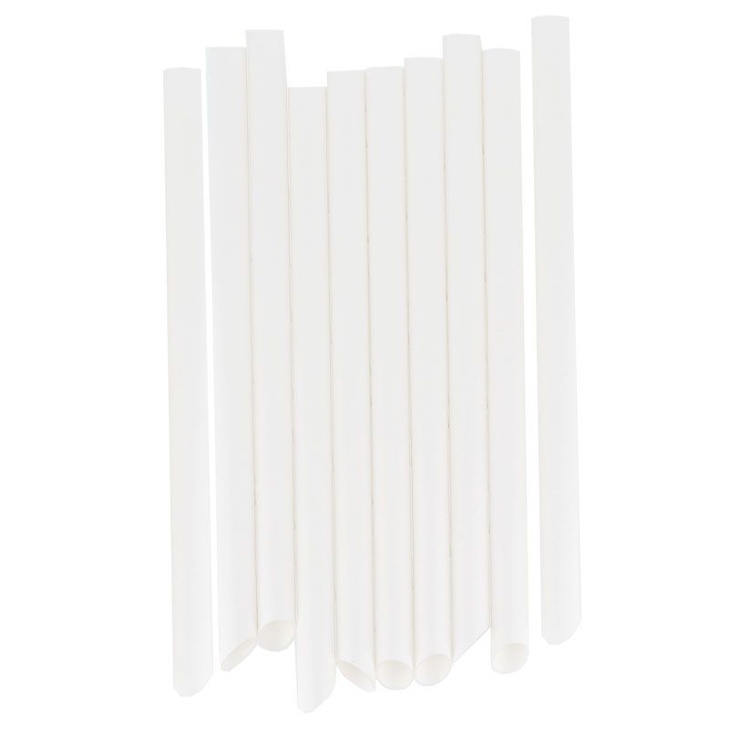 Paille blanche en PAPIER pour BUBBLE TEA 1.2 x 20 cm - carton de