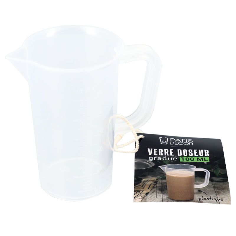 Verre doseur gradué plastique 100 mL