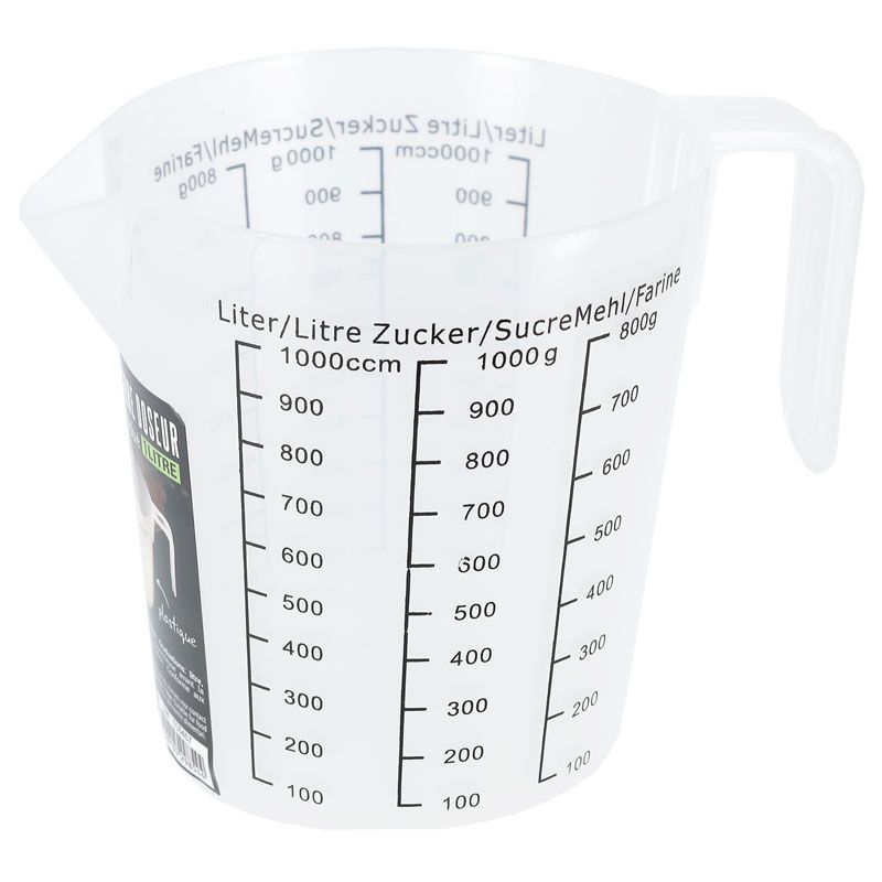 Verre doseur 1 litre en plastique Fackelmann 42411