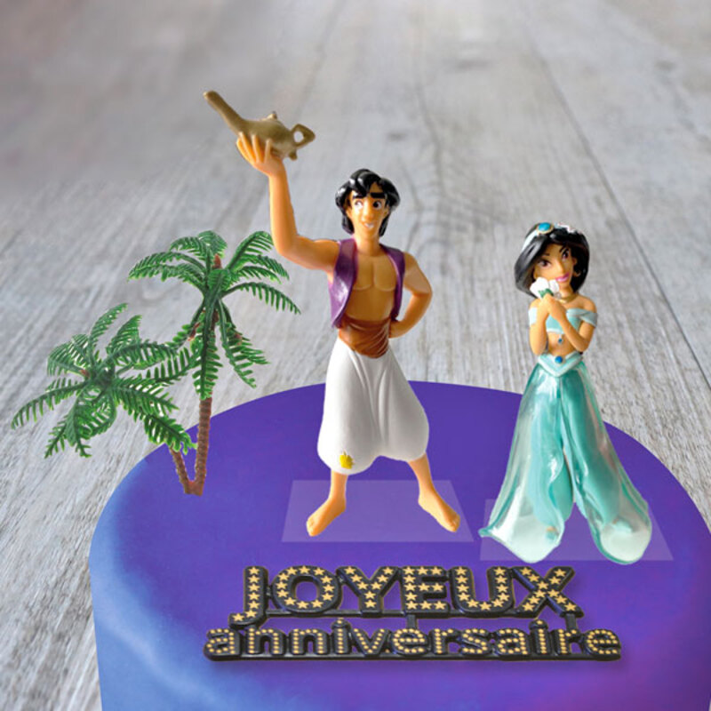 Kit Décor gâteau Aladin et Jasmine
