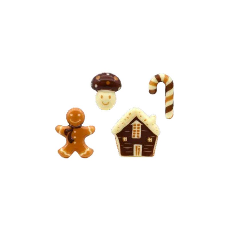 Décors en chocolat pain d'épices assortis (x96)