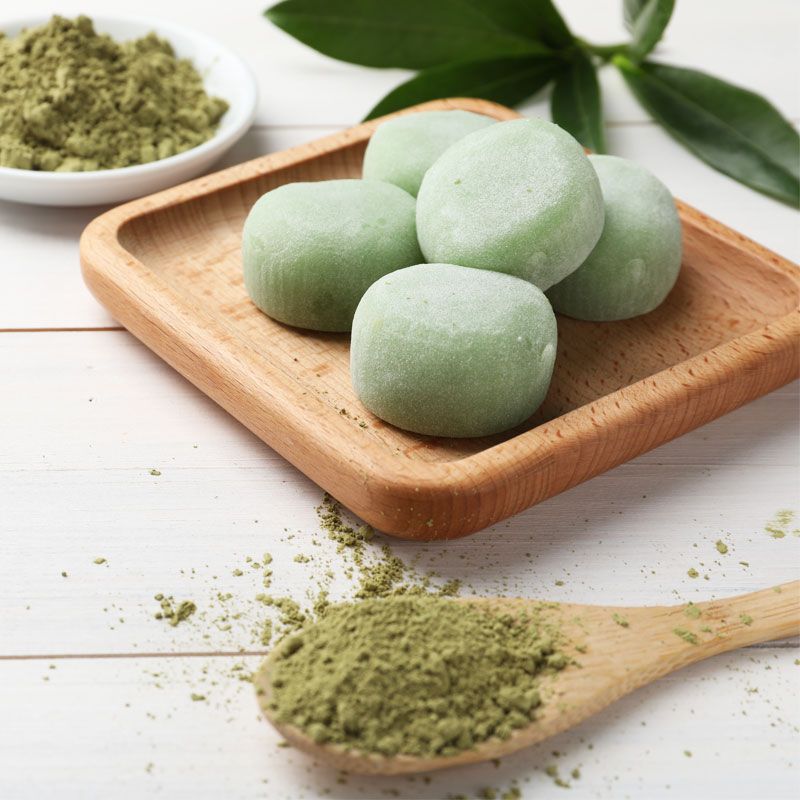 Préparation mochis thé matcha