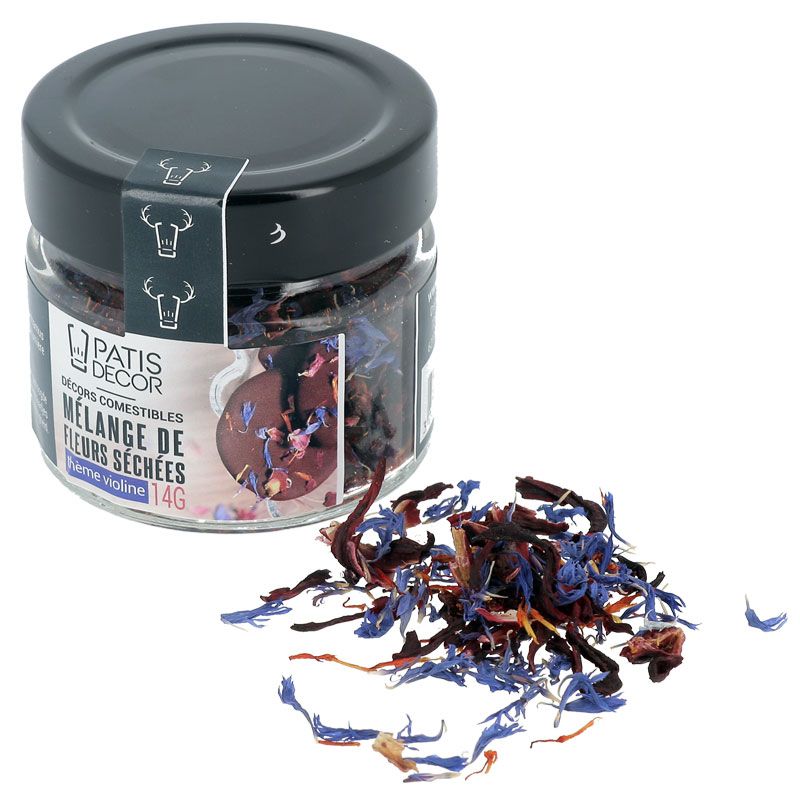 Mélange de fleurs séchées violines Patisdécor 14 g