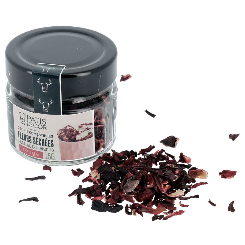 Pétales d'hibiscus rouges séchées Patisdécor 15 g