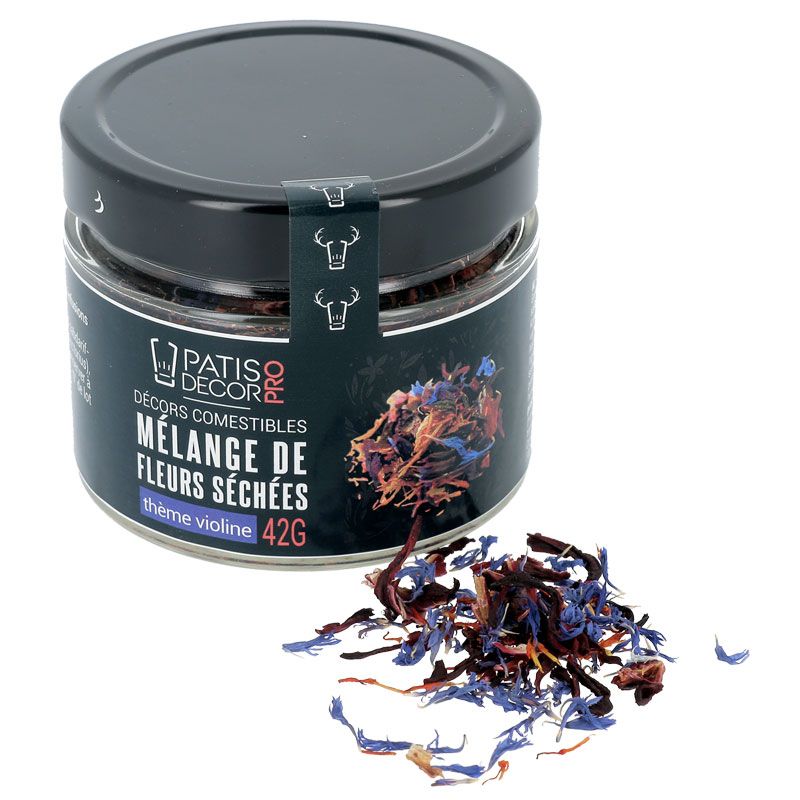 Mélange de fleurs séchées violines Patisdécor 14 g