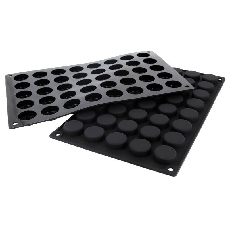 Moule silicone souple 40 mini disques pastilles 2,7 cm