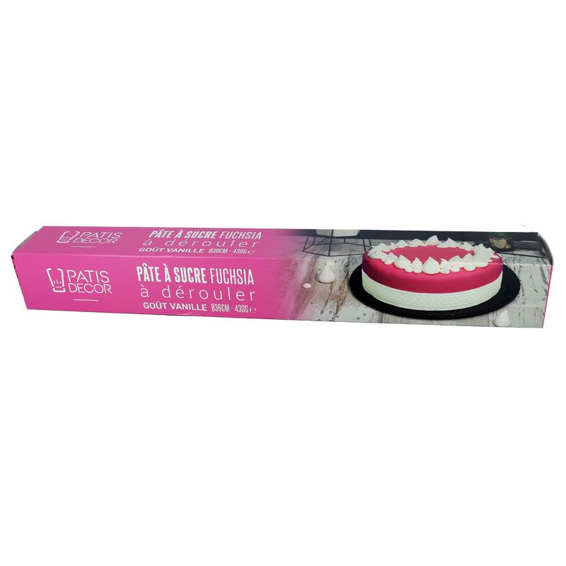 Pâte à sucre fuchsia étalée Patisdécor