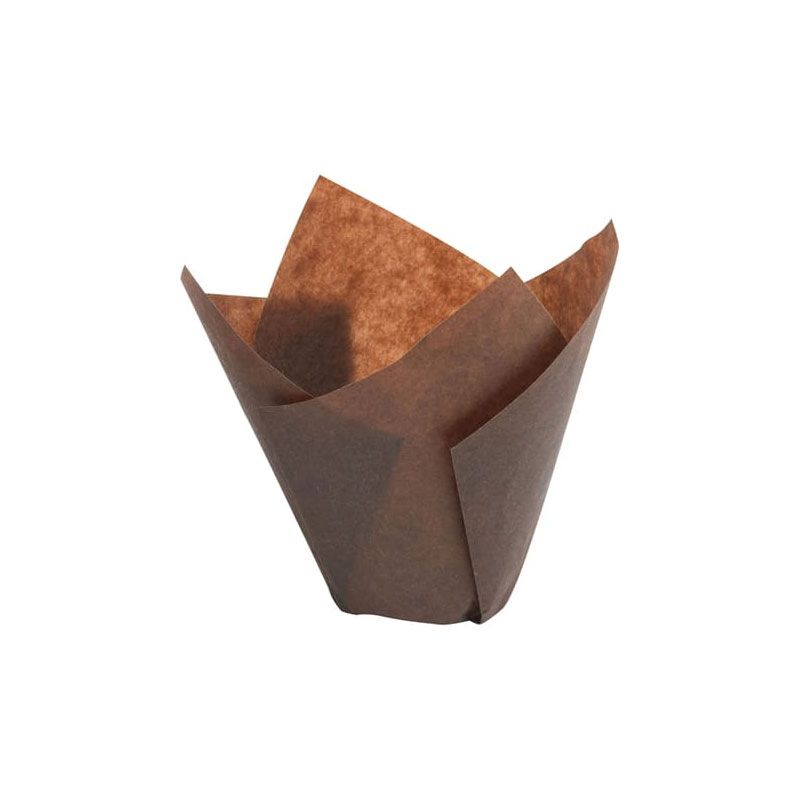 Caissette Tulipcup assortie (x 300) - droite - Ø 3,5 x ht 5,5 cm - Nordia -  Meilleur du Chef