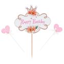 Cake topper assortis "Happy Birthday" thème vintage