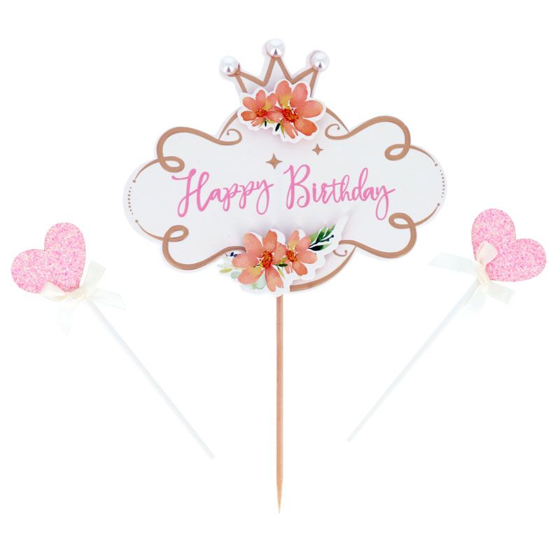 Cake topper assortis "Happy Birthday" thème vintage