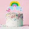 Cake topper assortis "Joyeux anniversaire" thème Arc-en-ciel