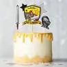 Cake topper assortis "Joyeux anniversaire" thème Chevaliers