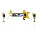 Cake topper assortis thème Festif "C'est la fête"