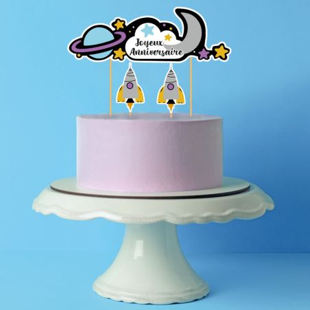 Cake topper assortis Joyeux anniversaire thème Tropical