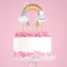 Cake topper assortis "Joyeux anniversaire" thème Licorne