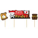 Cake topper assortis "Joyeux anniversaire" thème Pirates