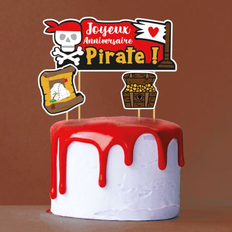Décoration pirate pour gâteau d'anniversaire - Décorations pour Gateaux