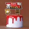 Cake topper assortis "Joyeux anniversaire" thème Pirates