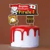 Cake topper assortis "Joyeux anniversaire" thème Pirates