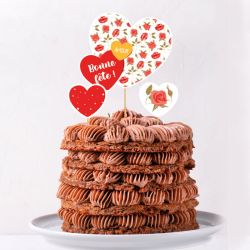 KILDOWS 20 Pièces Cake Topper Avec Noeud, Rose Noeud Décoration De Gâteau Pour Mariage, Fête De La Mariée, Anniversaire, Commémoration, Saint Valentin