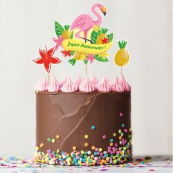 Topper gâteau rond joyeux anniversaire