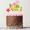 Cake topper assortis "Joyeux anniversaire" thème Tropical