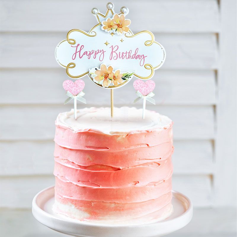 Cake topper assortis "Happy Birthday" thème vintage