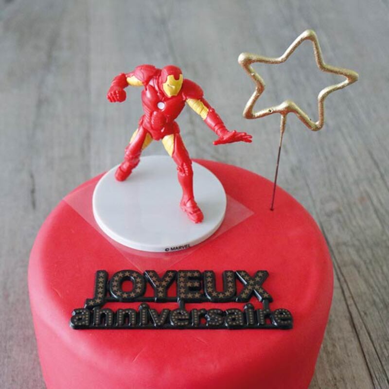 Figurine en bois gâteau d'anniversaire, caketopper Joyeux Anniversaire