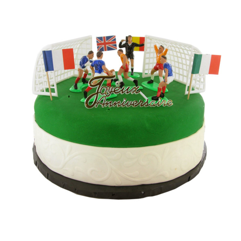 Déco pour gâteau Football & anniversaire 4 pcs à prix minis sur