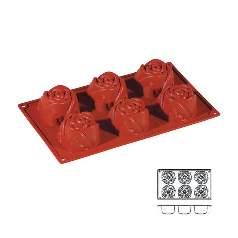 Moule silicone 6 roses