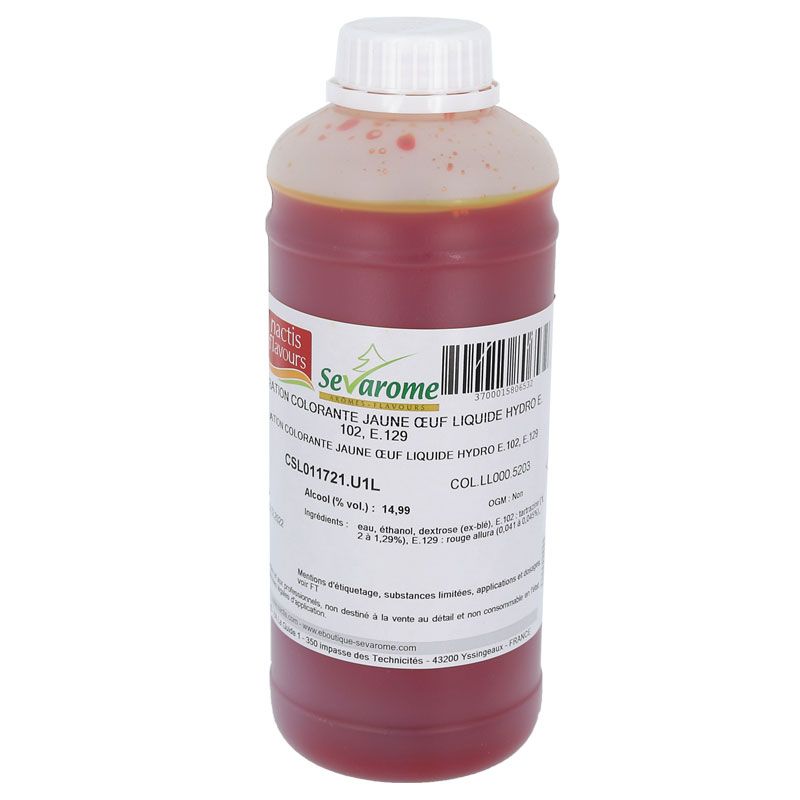 Colorant alimentaire jaune E102 - Liquide