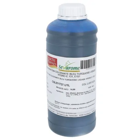 Colorant liquide hydrosoluble bleu turquoise 1L