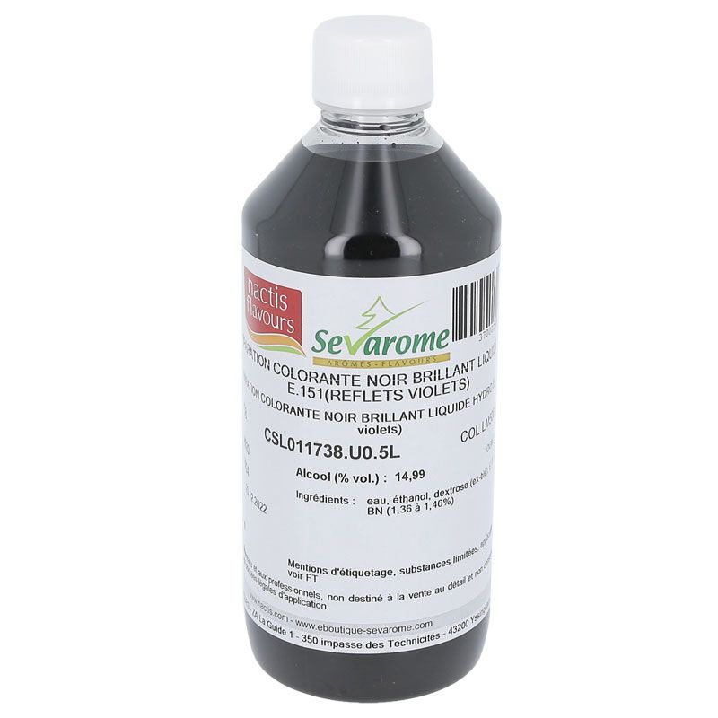 Colorant liquide hydrosoluble noir brillant 500 ml