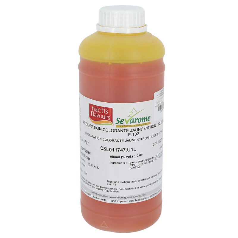 Colorant liquide hydrosoluble jaune citron 1L