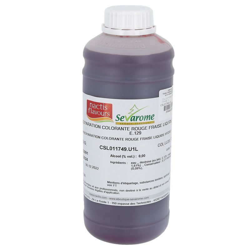 Colorant liquide rouge Noël 1 L - Arôme et colorant