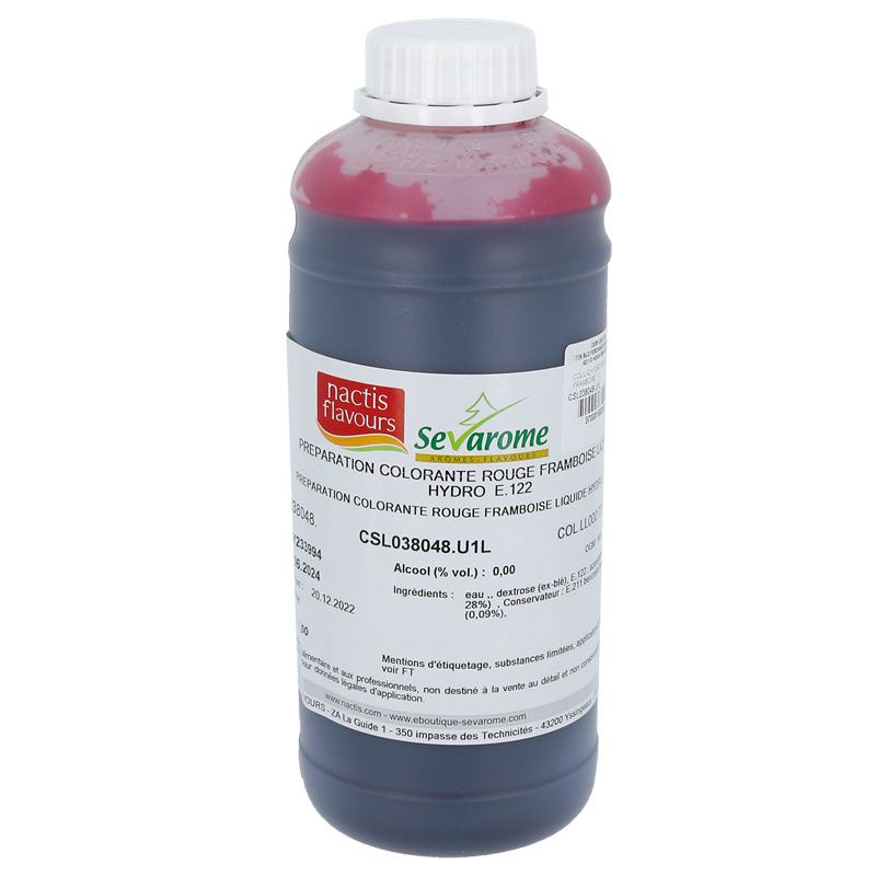 Colorant liquide hydrosoluble rouge framboise 1L