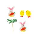 Kit décors de Pâques lapins et poussins chenilles