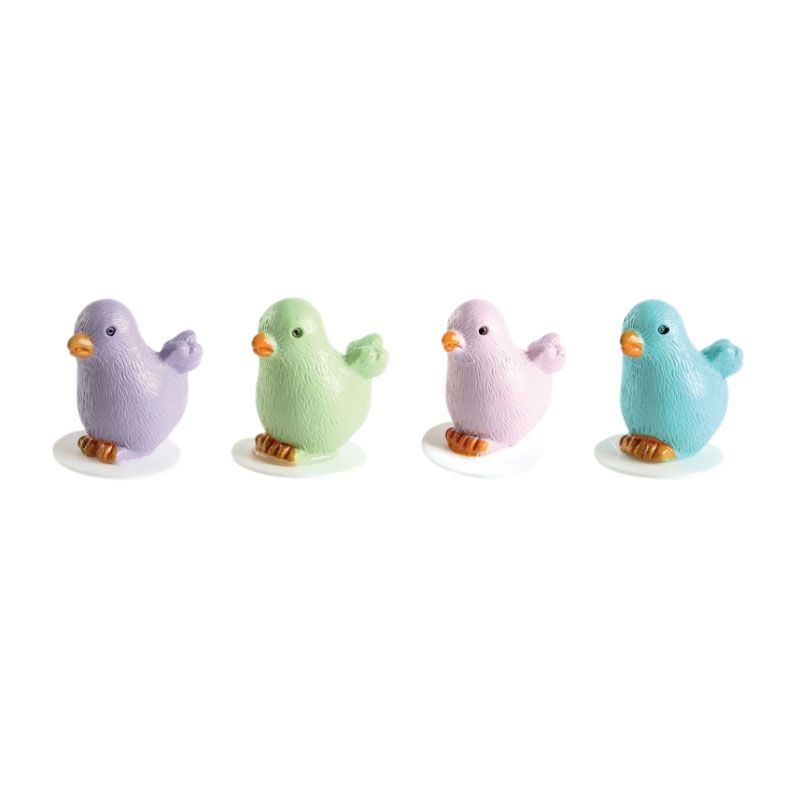 Poussins sur pique plastique assortis (x64)